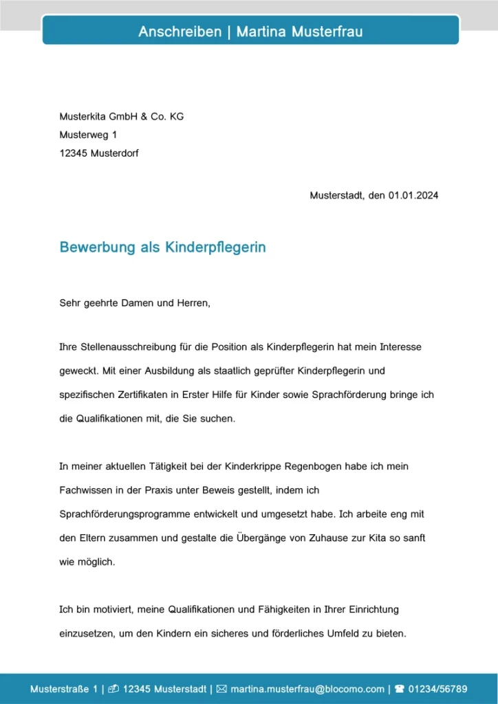 bewerbung-als-kinderpflegerin-mit-persoenlicher-note