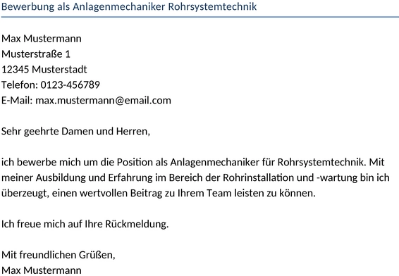 bewerbung-anlagenmechaniker-rohrsystemtechnik
