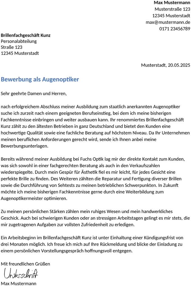 bewerbung-augenoptiker-berufseinstieg