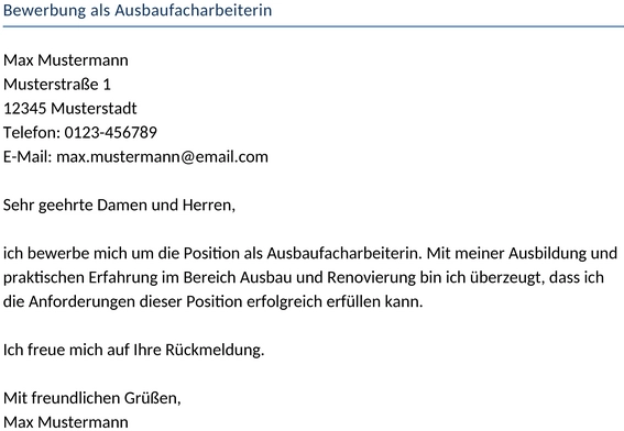 bewerbung-ausbaufacharbeiterin