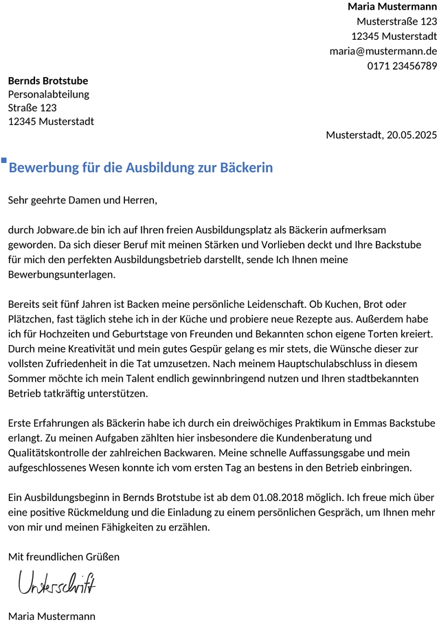 bewerbung-baecker-ausbildung