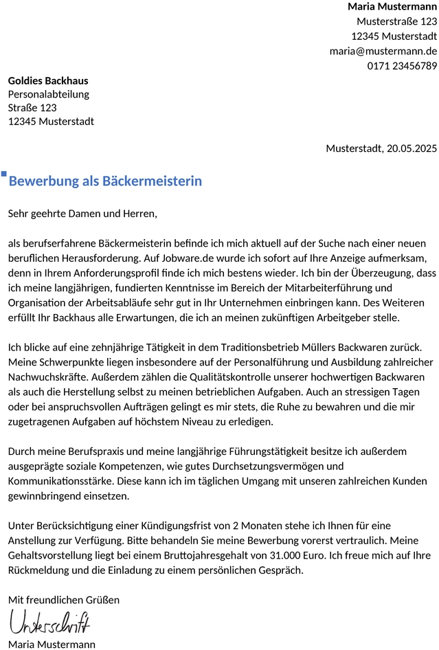 bewerbung-baeckermeisterin-berufserfahrung