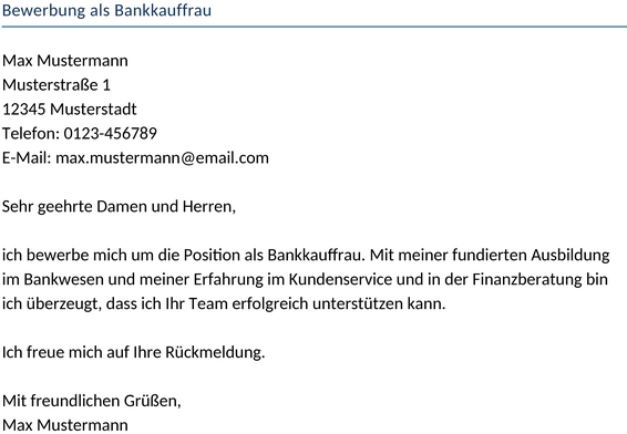 bewerbung-bankkauffrau