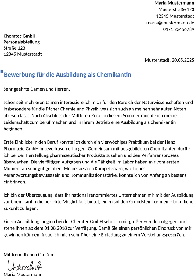 bewerbung-chemikant-ausbildung