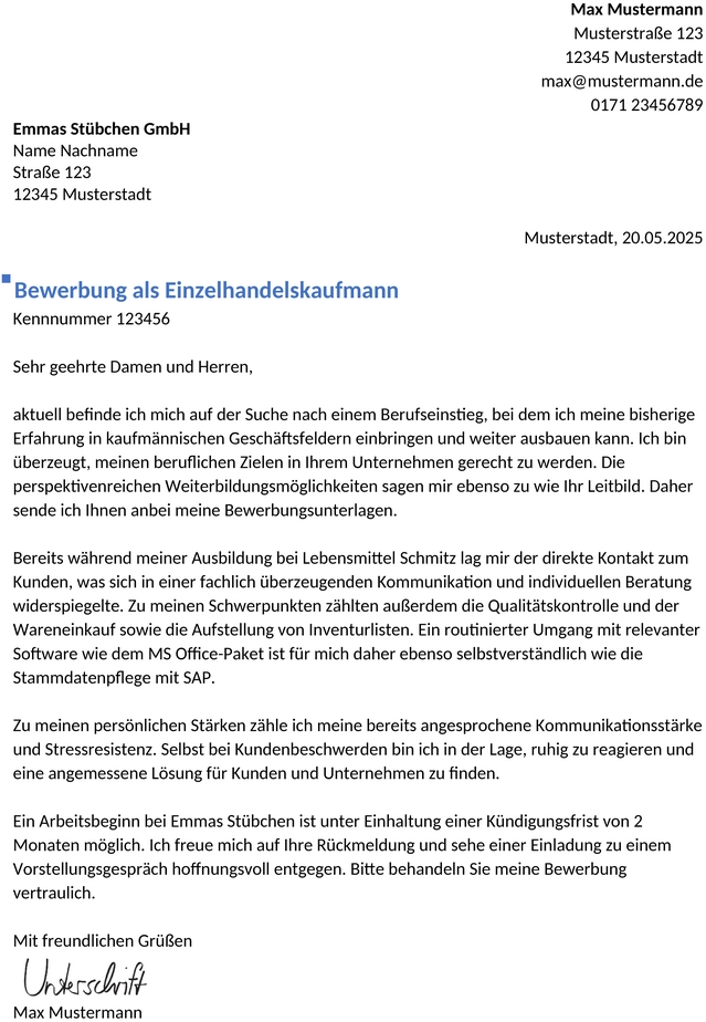 bewerbung-einzelhandelskaufmann-berufseinstieg