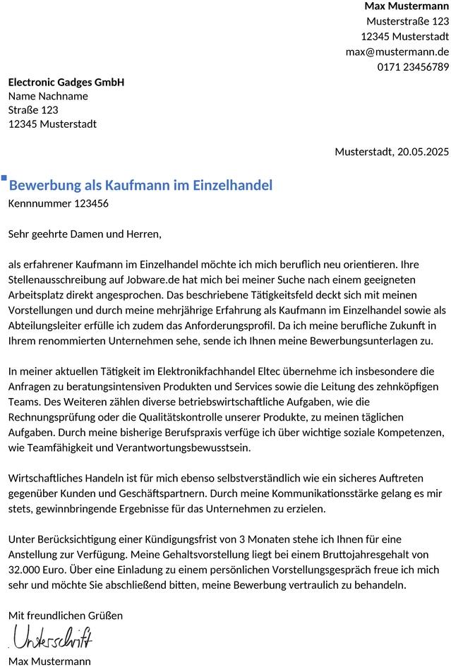 bewerbung-einzelhandelskaufmann-berufserfahren
