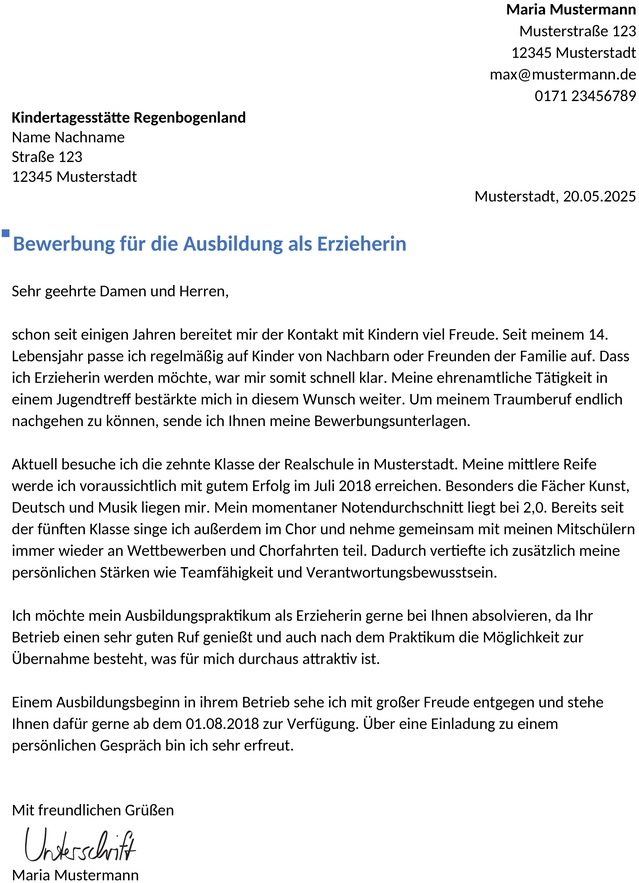 bewerbung-erzieher-ausbildung