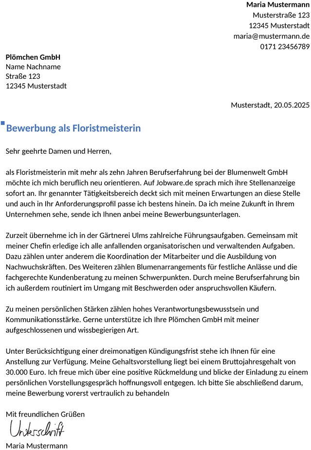 bewerbung-floristmeisterin-berufserfahren