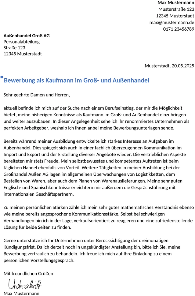 bewerbung-grossaussenhandel-berufseinstieg