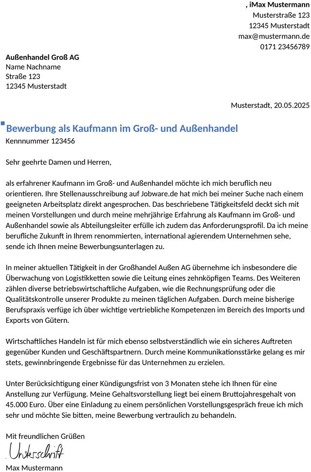 bewerbung-grossaussenhandel-berufserfahren