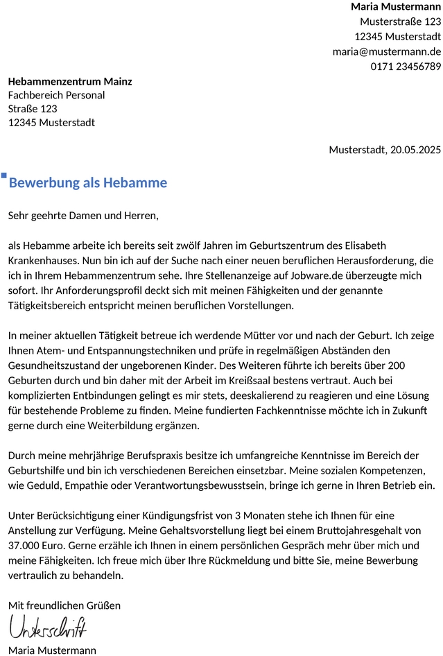 bewerbung-hebamme-berufserfahren