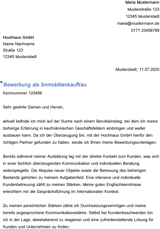 bewerbung-immobilienkauffrau-berufseinstieg