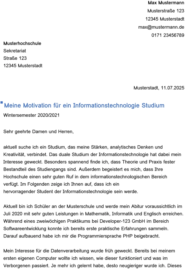 bewerbung-informatikstudium-muster-vorlage