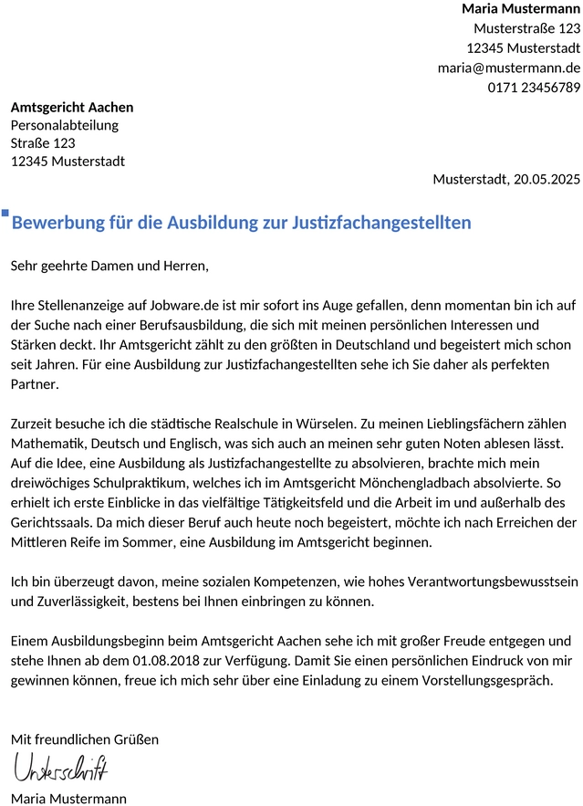 bewerbung-justizfachangestellte-ausbildung