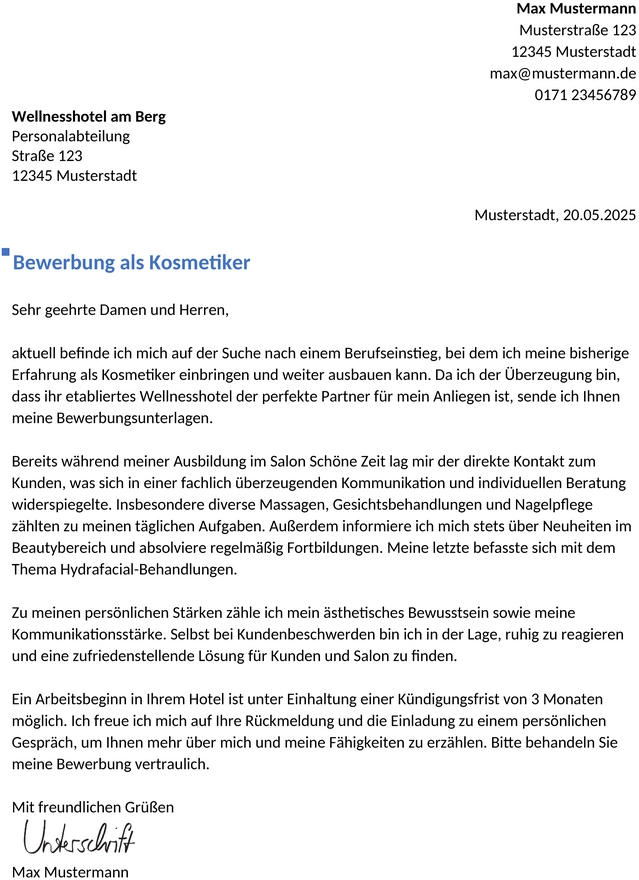 bewerbung-kosmetikerin-berufseinstieg
