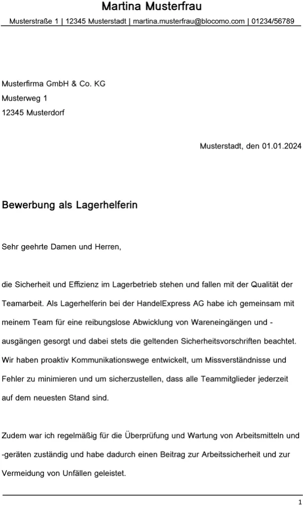 bewerbung-lagerhelferin-vorlage