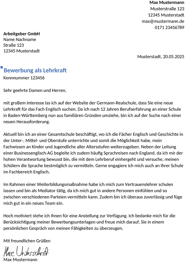 bewerbung-lehrerin-berufserfahren
