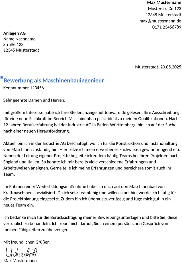 bewerbung-maschinenbauingenieur-berufserfahren