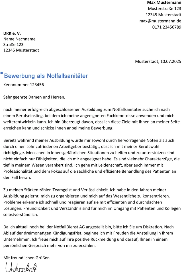 bewerbung-notfallsanitaeter-vorlage-als-berufseinstieg