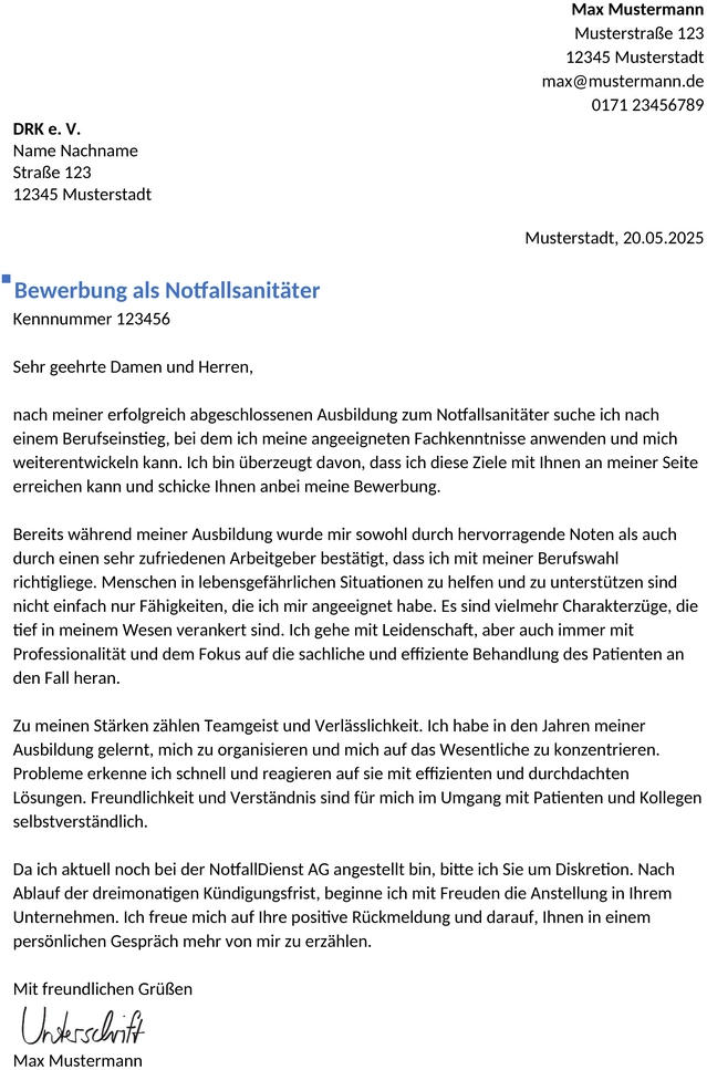 bewerbung-notfallsanitaeterin-berufseinstieg