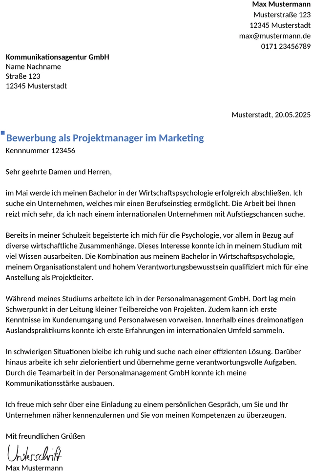 bewerbung-projektmanager-berufseinstieg