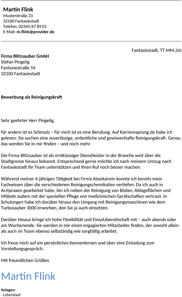 bewerbung-reinigungskraft-vorlage