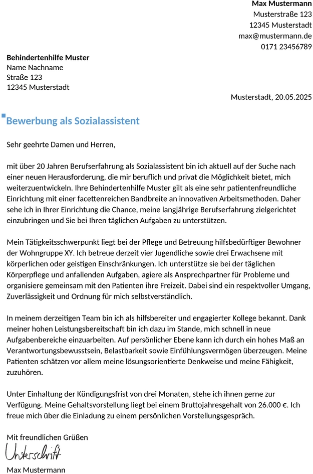 bewerbung-sozialassistent-berufserfahren
