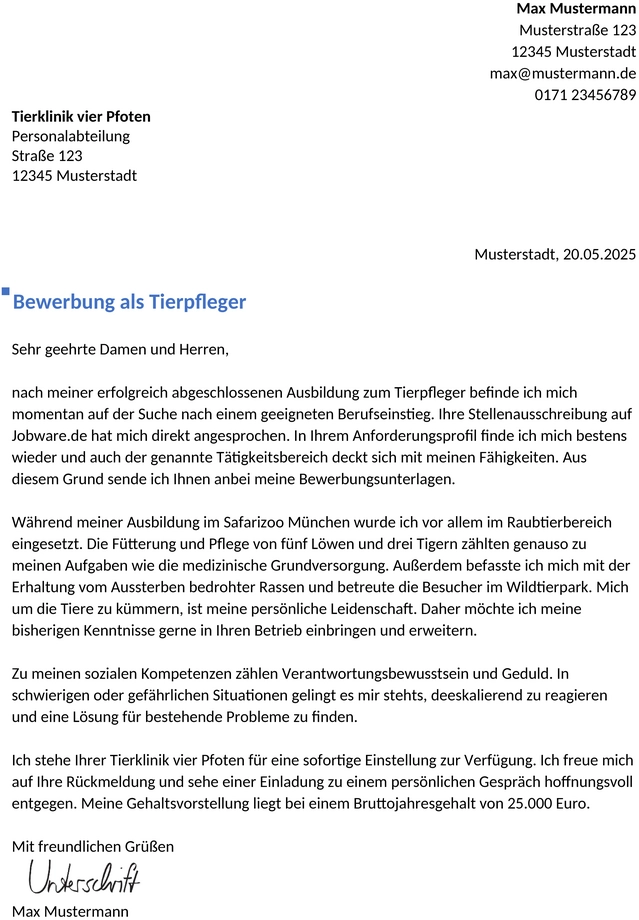 bewerbung-tierpfleger-berufseinstieg