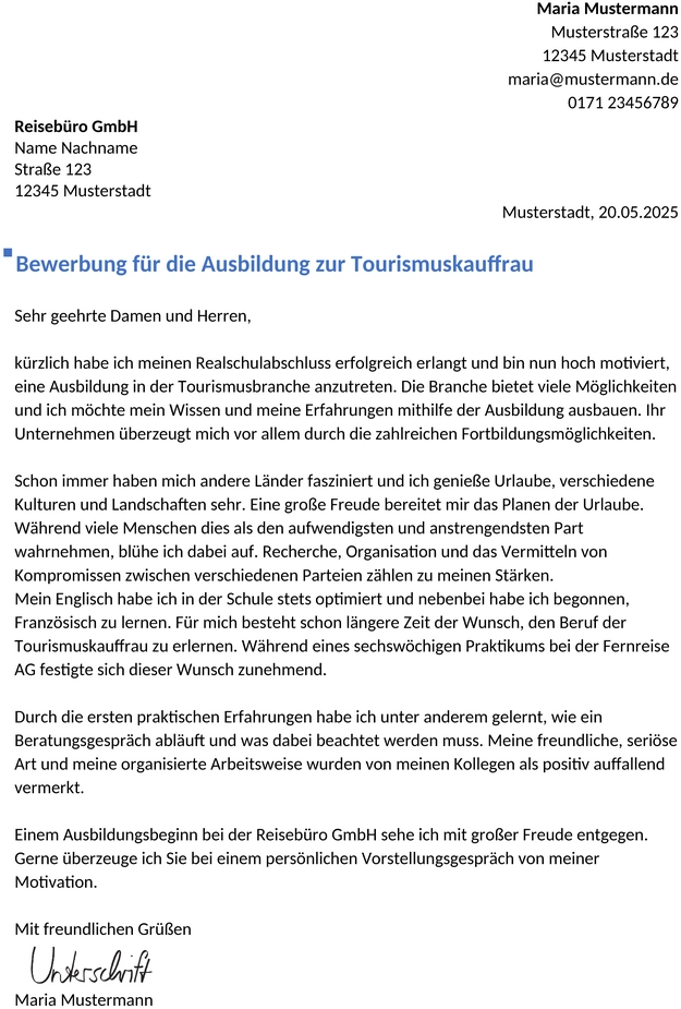 bewerbung-tourismuskauffrau-ausbildung