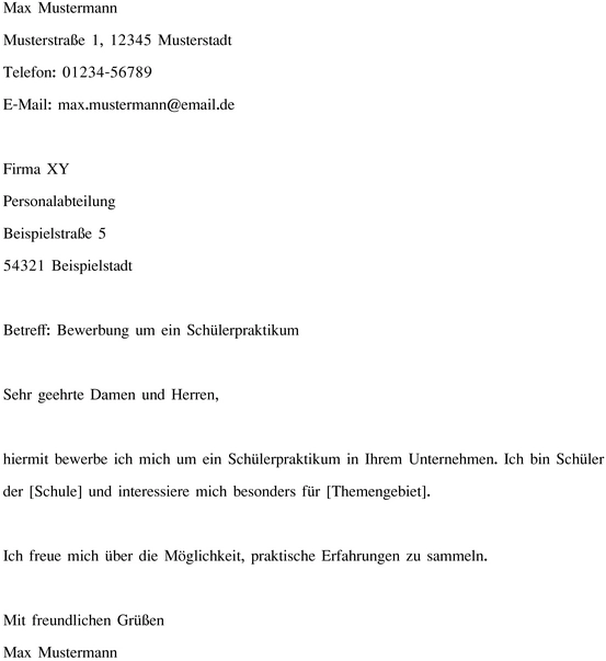 bewerbung-um-ein-schuelerpraktikum-vorlage