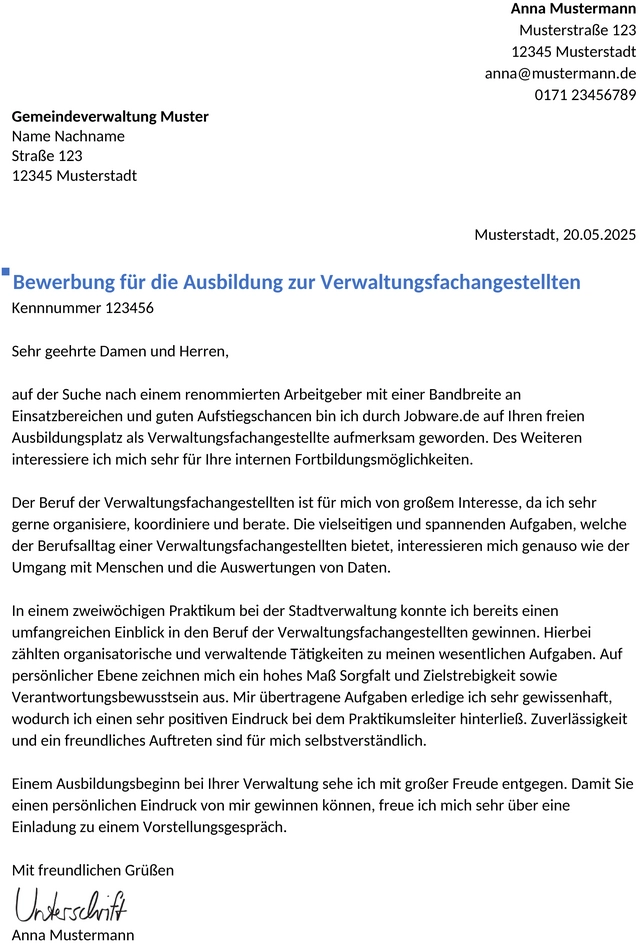 bewerbung-verwaltungsfachangestellte-ausbildung