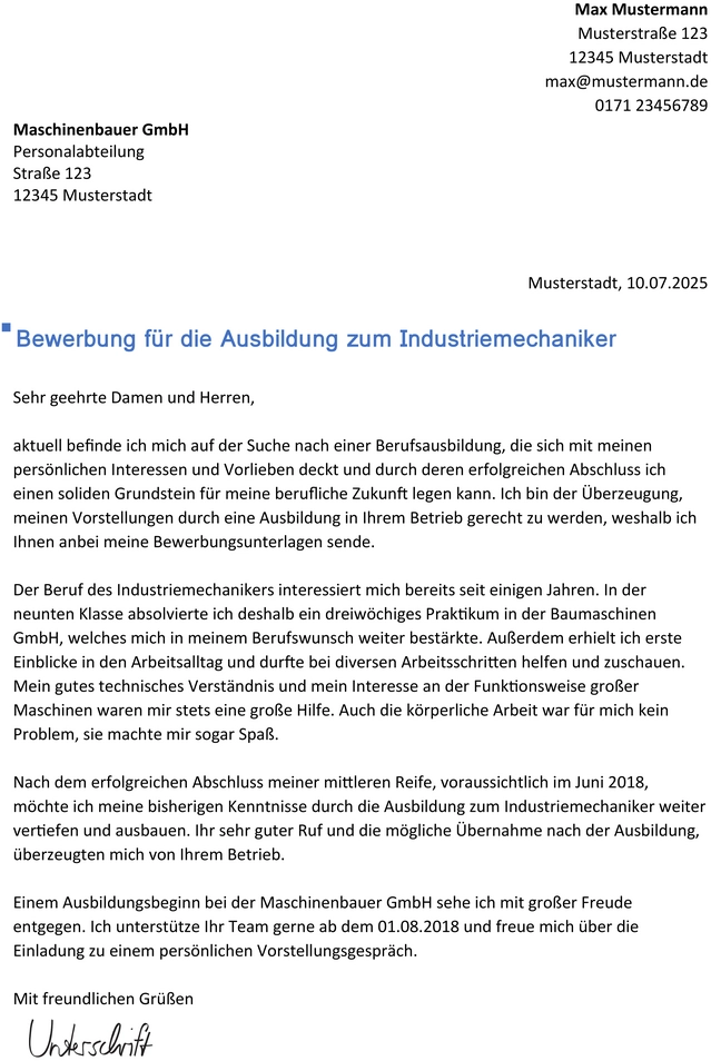 bewerbung-vorlage-ausbildung-industriemechaniker