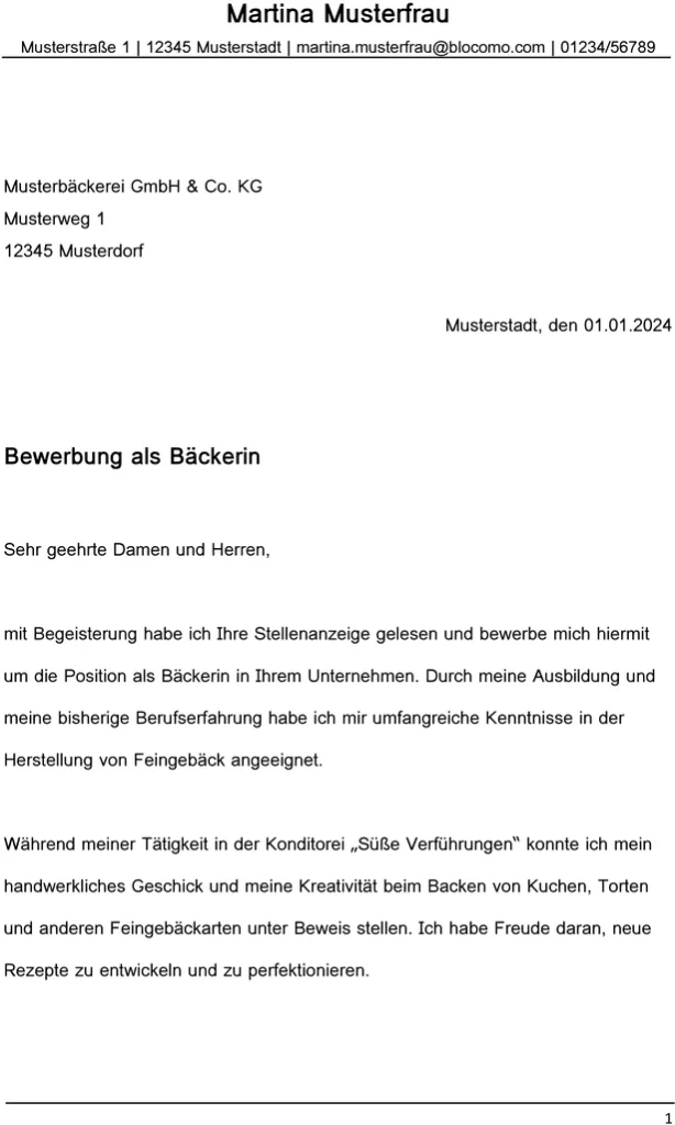 bewerbung-vorlage-baeckerin