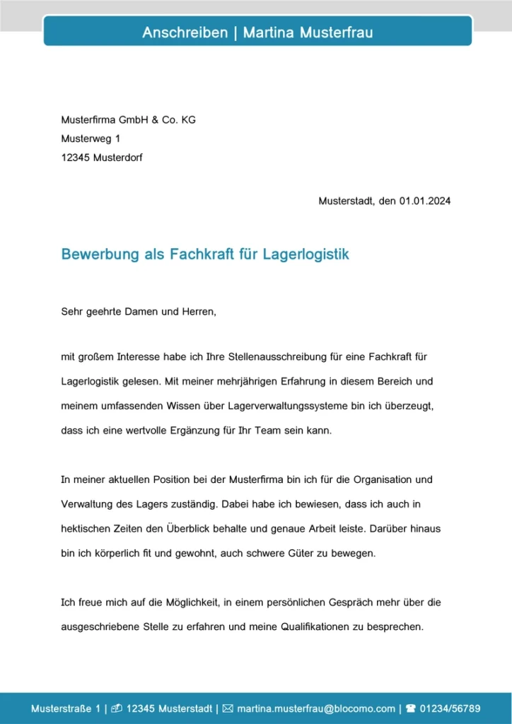 bewerbung-vorlage-fachkraft-lagerlogistik