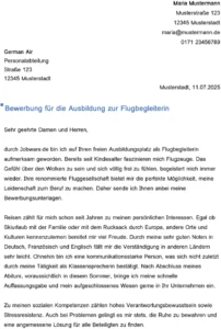 bewerbung-vorlage-flugbegleiterin-ausbildung