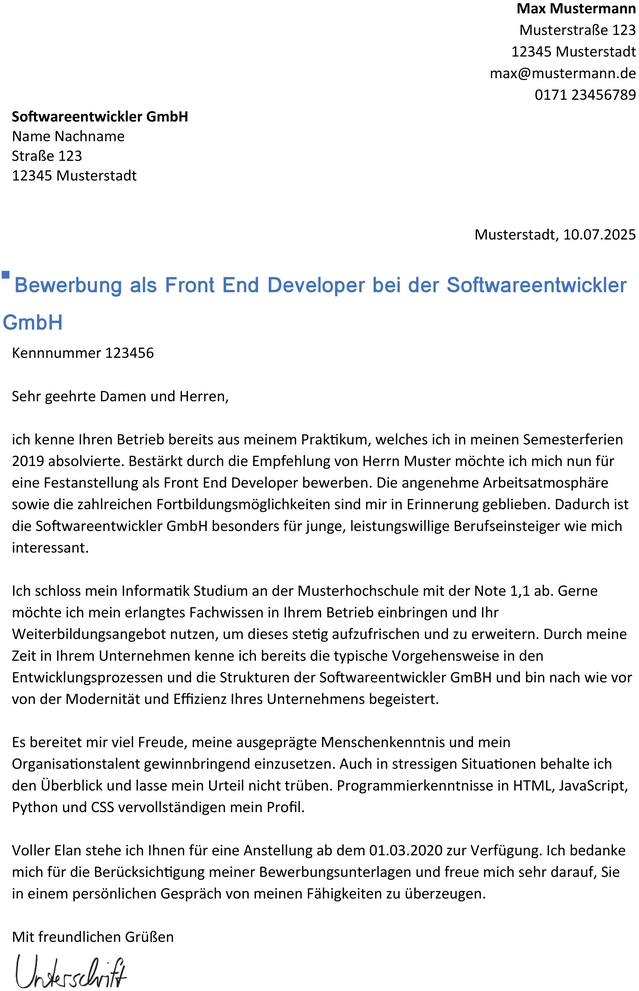 bewerbung-vorlage-front-end-developer-bewerbung-gestalten