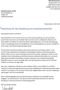 bewerbung-vorlage-industrie-mechaniker-ausbildung