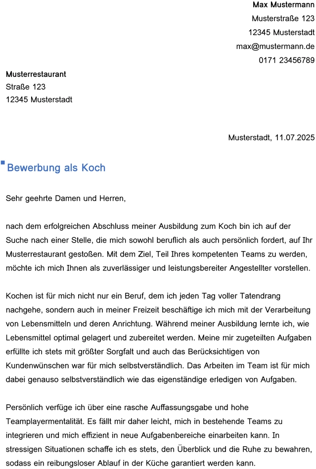 bewerbung-vorlage-koch-als-berufserfahrung-zeigen