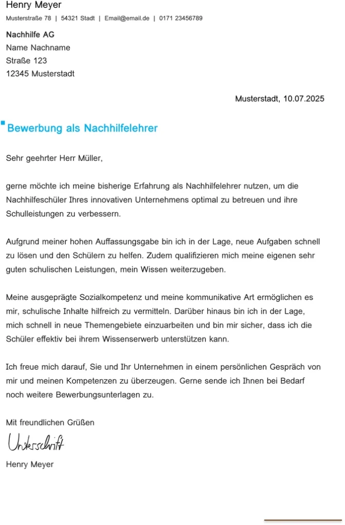 bewerbung-vorlage-nachhilfelehrer-mit-lebenslauf