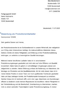 bewerbung-vorlage-produktionsmitarbeiter-berufserfahren