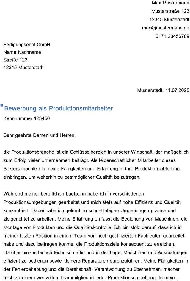 bewerbung-vorlage-produktionsmitarbeiter-berufserfahren