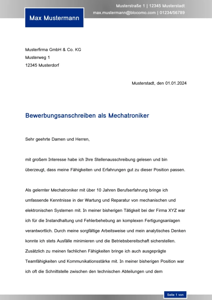bewerbungsanschreiben-mechatroniker-berufserfahrung-aufzeigen