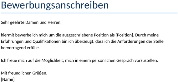 bewerbungsanschreiben