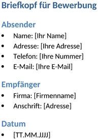 bewerbungsbriefkopf