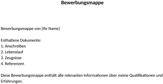 bewerbungsmappe
