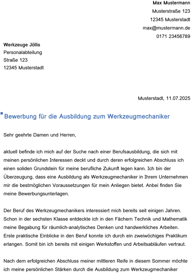 bewerbungsvorlage-ausbildung-werkzeugmechaniker