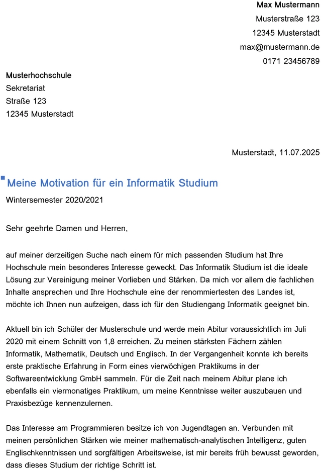 bewerbungsvorlage-fuer-informatikstudium-bewerbung-gestalten