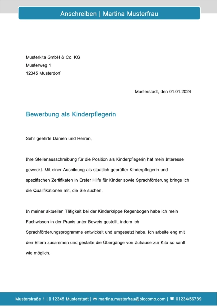 bewerbungsvorlage-kinderpflegerin-mit-struktur-und-layout
