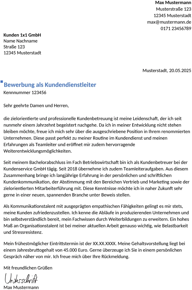 bewerbungsvorlage-kundendienstmitarbeiter-berufserfahren