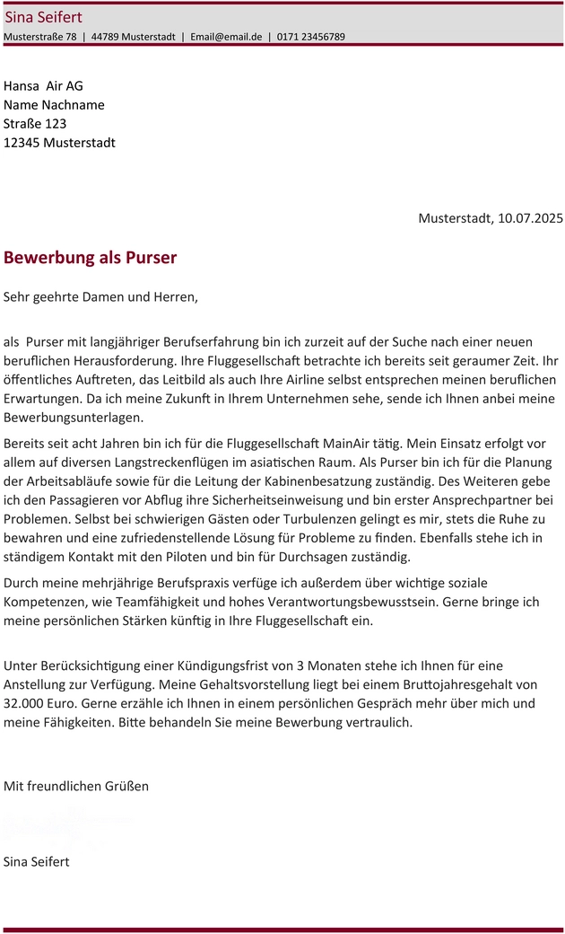 bewerbungsvorlage-purser-in-der-luftfahrt
